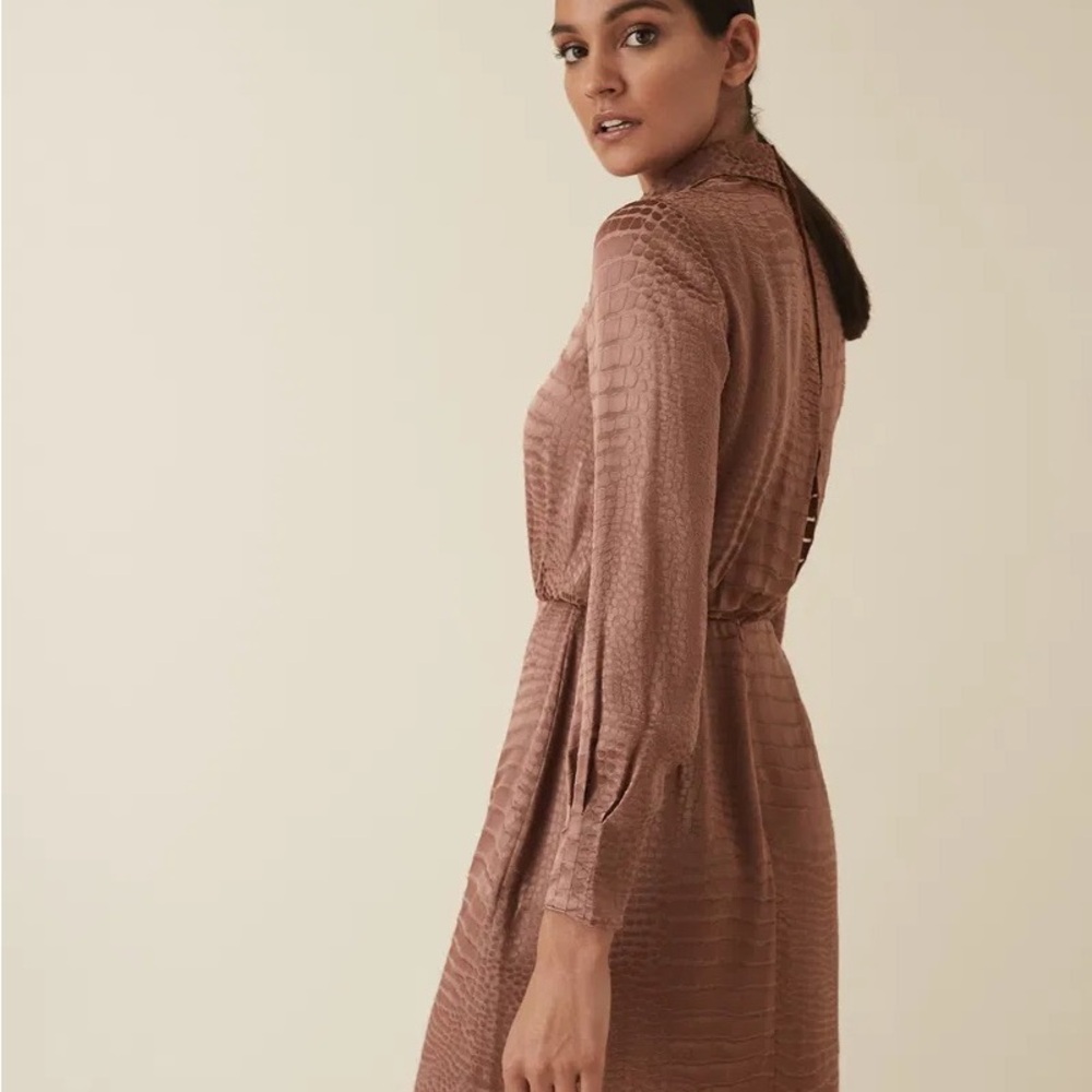 Reiss Emma Burnout Snakeskin - textured sheer dress